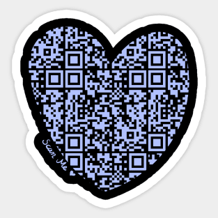 Pastel Purple Rick Astley Rickroll QR Code Heart Art Sticker